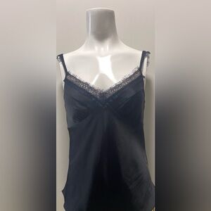 DVF black lace trim camisole